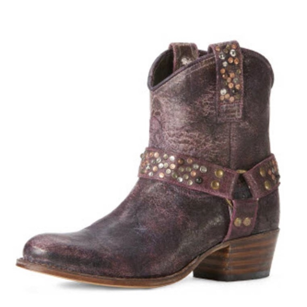 ✨👢✨Frye Deborah Studded Western Harness Boots Distressed Glazed Leather 7M $598
